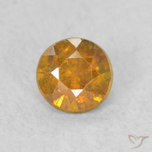 0.26ct 자연스러운 Medium Light-Orange 섬아연석, 둥근, SI