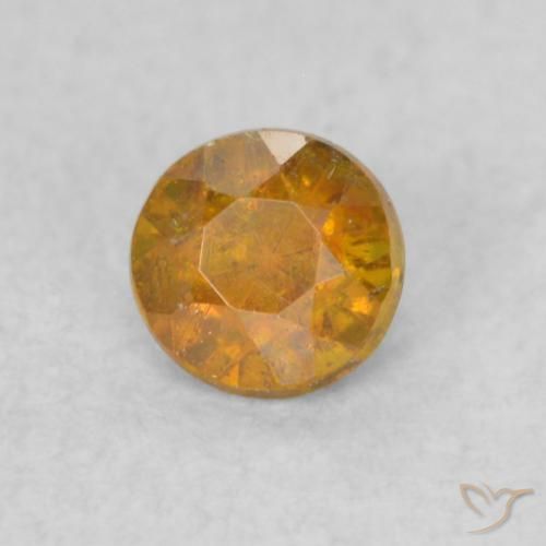 0.26캐럿 천연 Medium Light-Orange 섬아연석, 둥근, SI