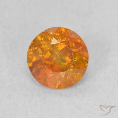 0.70ct 자연스러운 앰버 오렌지 섬아연석, 둥근, SI