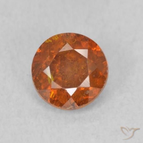 0.72ct 자연스러운 앰버 오렌지 섬아연석, 둥근, SI