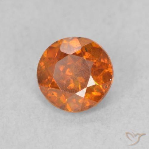 0.53ct 자연스러운 미디엄 오렌지 섬아연석, 둥근, SI