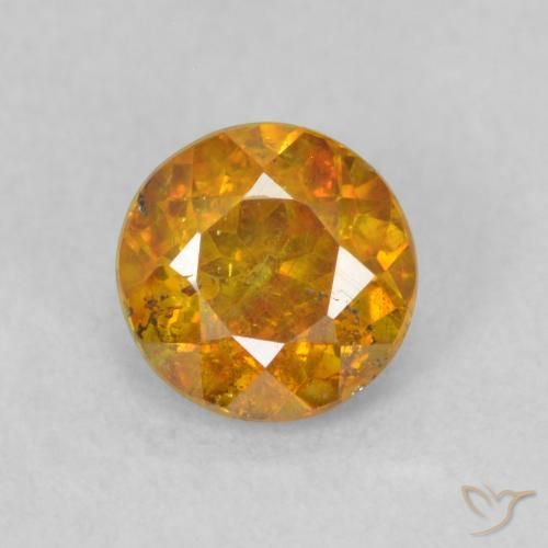 0.78ct 자연스러운 Medium Light-Orange 섬아연석, 둥근, SI
