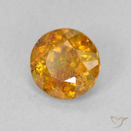 0.78캐럿 천연 Medium Light-Orange 섬아연석, 둥근, SI