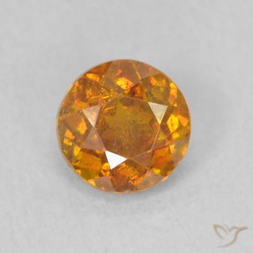 0.72ct 자연스러운 어스 오렌지 섬아연석, 둥근, SI