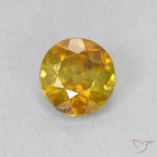 0.53ct 자연스러운 골든 브라운 섬아연석, 둥근, SI