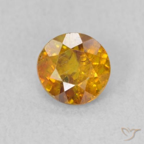 0.51ct 자연스러운 골든 브라운 섬아연석, 둥근, SI