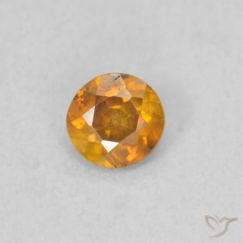 0.27ct 자연스러운 살구 오렌지 섬아연석, 둥근, SI