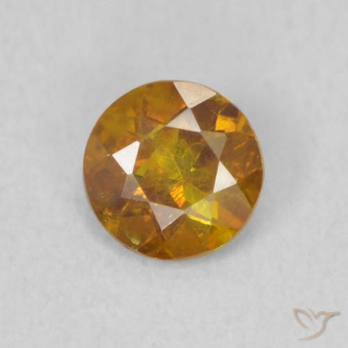 0.46ct 자연스러운 미디엄 오렌지 섬아연석, 둥근, SI