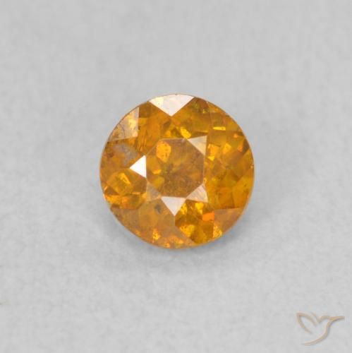 0.42ct 자연스러운 허니 오렌지 섬아연석, 둥근, SI