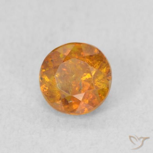 0.54캐럿 천연 Medium Light-Orange 섬아연석, 둥근, SI