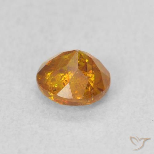 0.54캐럿 천연 Medium Light-Orange 섬아연석, 둥근, SI