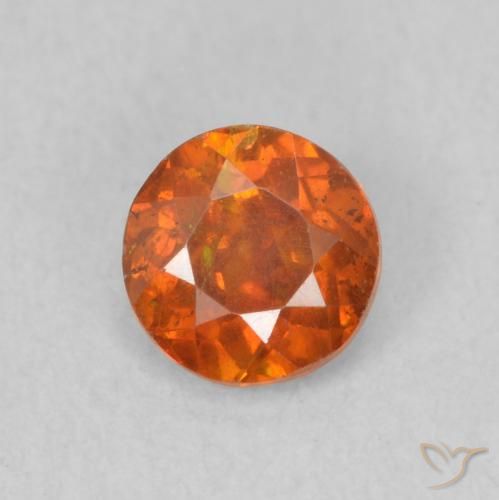 0.56ct 자연스러운 미디엄 오렌지 섬아연석, 둥근, SI