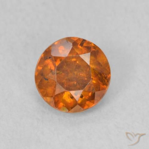 0.57ct 자연스러운 앰버 오렌지 섬아연석, 둥근, SI