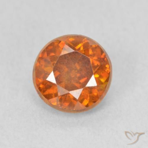 0.94ct 자연스러운 Medium Dark-Orange 섬아연석, 둥근, VS