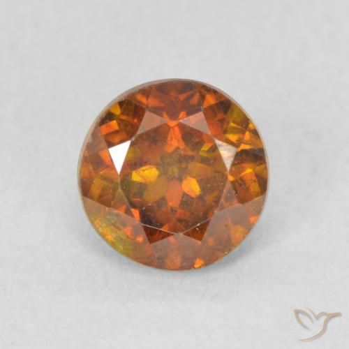 0.97ct 자연스러운 미디엄 오렌지 섬아연석, 둥근, VS-SI