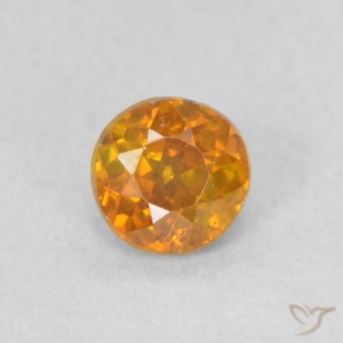 0.42ct 자연스러운 어스 오렌지 섬아연석, 둥근, VS-SI
