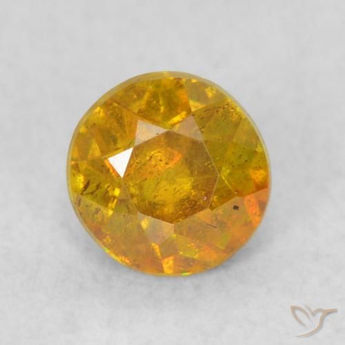 0.42ct 자연스러운 오렌지-골드 섬아연석, 둥근, SI