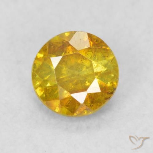 0.33ct 자연스러운 골든 오렌지 섬아연석, 둥근, SI