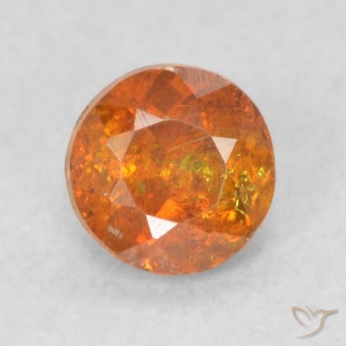0.45ct 자연스러운 딥 오렌지 섬아연석, 둥근, SI