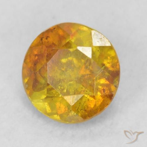 0.45ct 자연스러운 딥 오렌지 섬아연석, 둥근, SI