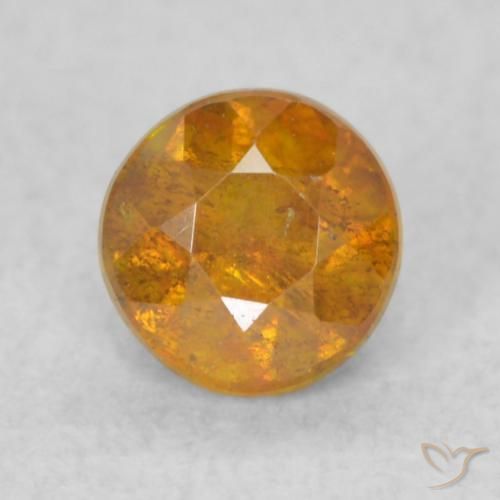 0.40ct 자연스러운 Medium Light-Orange 섬아연석, 둥근, SI