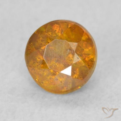 0.40캐럿 천연 Medium Light-Orange 섬아연석, 둥근, SI