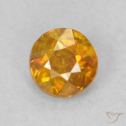 0.25ct 자연스러운 허니 오렌지 섬아연석, 둥근, SI