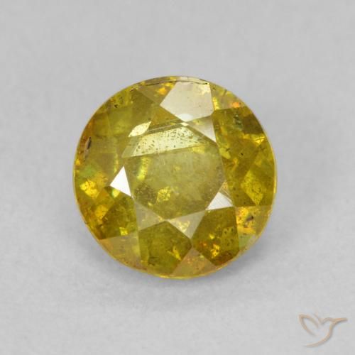 1.10ct 자연스러운 황색을 띠는 황금 섬아연석, 둥근, SI