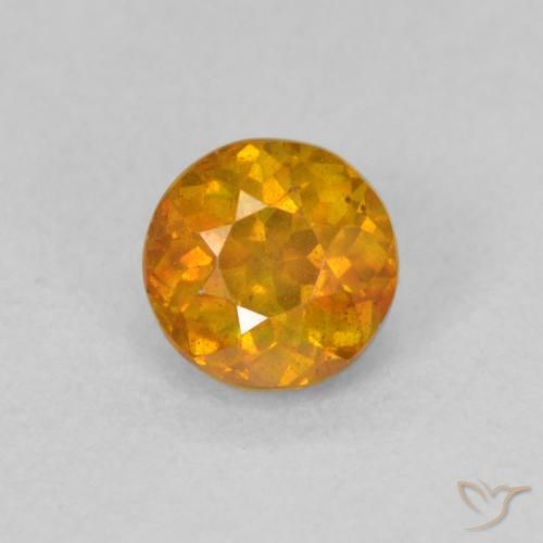 0.70ct 자연스러운 딥 오렌지 섬아연석, 둥근, SI