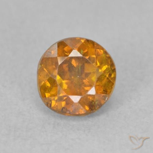 0.74ct 자연스러운 어스 오렌지 섬아연석, 둥근, SI