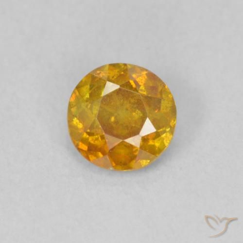 0.45ct 자연스러운 미디엄 오렌지 섬아연석, 둥근, SI