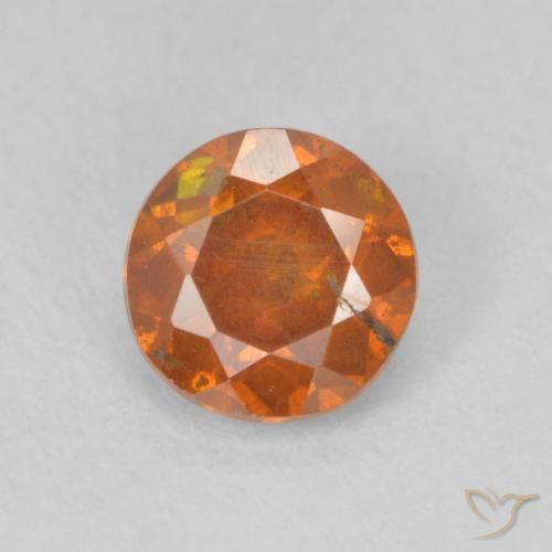 0.85ct 자연스러운 Medium Dark-Orange 섬아연석, 둥근, SI