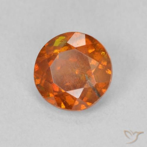 0.85캐럿 천연 Medium Dark-Orange 섬아연석, 둥근, SI