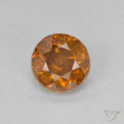0.75ct 자연스러운 어스 오렌지 섬아연석, 둥근, SI
