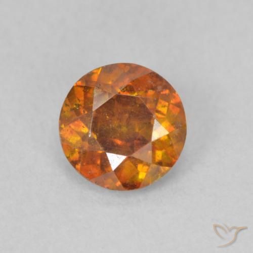 0.66ct 자연스러운 어스 오렌지 섬아연석, 둥근, SI