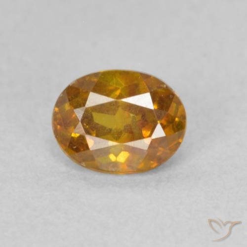 0.50ct 자연스러운 딥 오렌지 섬아연석, 타원형, SI