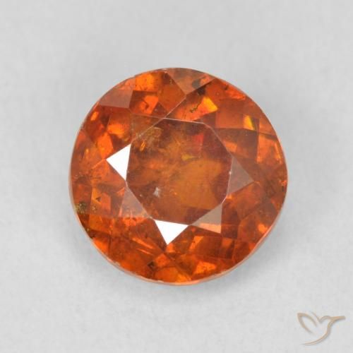1.31ct 자연스러운 딥 오렌지 섬아연석, 둥근, SI