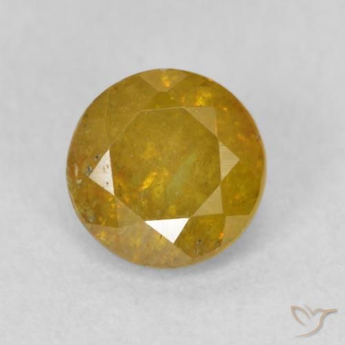 0.85ct 자연스러운 골든 브라운 섬아연석, 둥근, SI