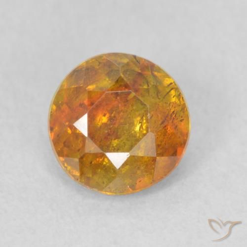 0.88ct 자연스러운 골든 브라운 섬아연석, 둥근, SI