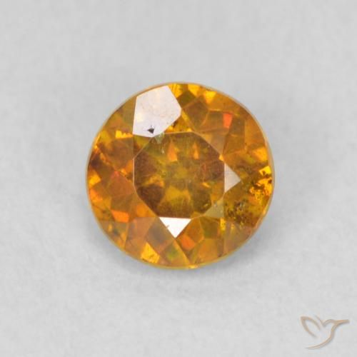 0.48ct 자연스러운 어스 오렌지 섬아연석, 둥근, SI