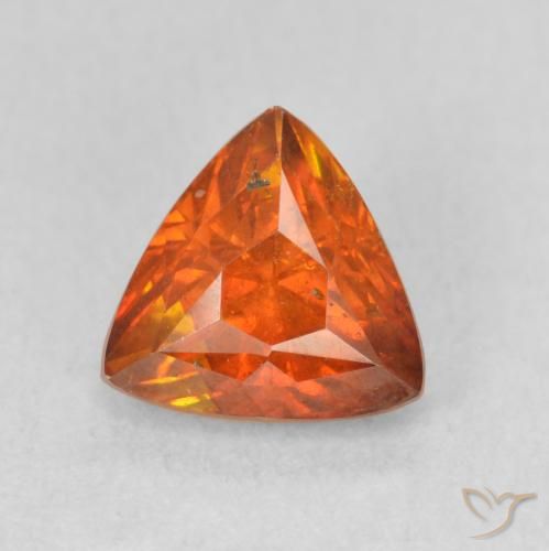 1.69ct 자연스러운 미디엄 오렌지 섬아연석, 일조, SI