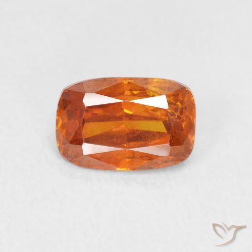 1.54ct 자연스러운 딥 오렌지 섬아연석, 방석, SI
