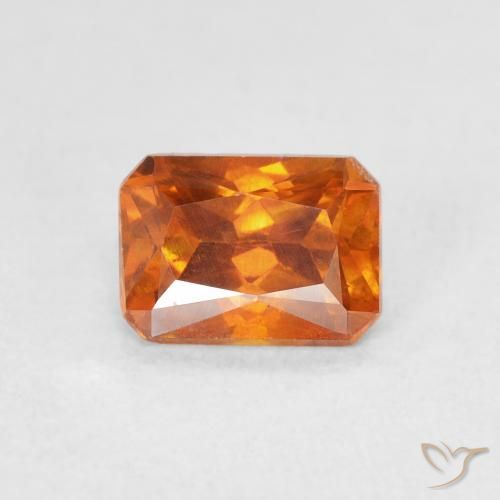 1.36ct 자연스러운 사이다 오렌지 섬아연석, 에메랄드 컷, SI