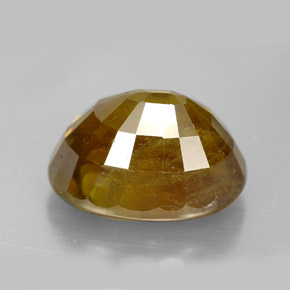 11.45캐럿 천연 골든 옐로우 스펜(티타나이트), 타원형 컷, 14.4×11.4 mm, SI