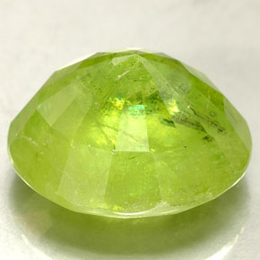 7.01캐럿 천연 라임 그린 스펜(티타나이트), 라운드 컷, 12.01 mm, SI