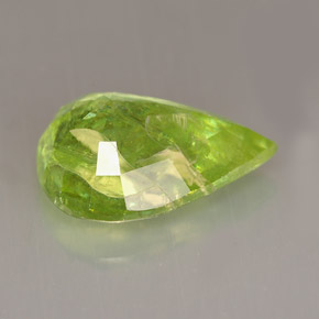 6.05캐럿 천연 라임 그린 스펜(티타나이트), 배 모양, 14.3×11.5 mm, SI-I1