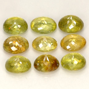 캐럿 천연 멀티컬러 스펜(티타나이트) 보석, 타원형 컷, 6.3×5.1 mm, VS-SI