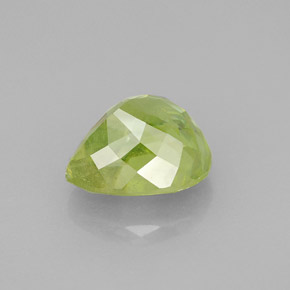 3.30캐럿 천연 노란빛 그린 스펜(티타나이트), 배 모양, 9.5×8.6 mm, SI