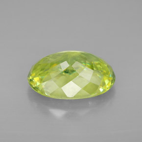 3.86캐럿 천연 노란빛 그린 스펜(티타나이트), 타원형 컷, 11.3×8.2 mm, SI