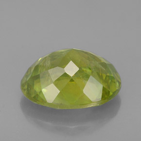 2.68캐럿 천연 노란빛 그린 스펜(티타나이트), 타원형 컷, 9.6×7.6 mm, SI